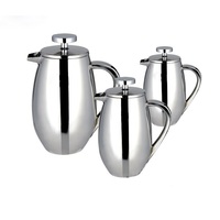 Cafetière à piston en acier inoxydable à double paroi isolée, écologique, 12oz, 27oz, 34oz, avec infuseur à thé, pour la cuisine et l'extérieur