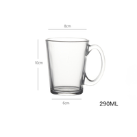 2026 JH Verre à eau avec poignée, résistant à la chaleur, vente en gros, très demandé, pour jus et lait, design minimaliste, en verre cristallin