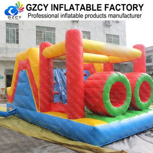 Parcours d'obstacles gonflable commercial en PVC avec toboggan et <span class=keywords><strong>tunnel</strong></span>, jeu de course d'obstacles pour enfants en plein air, à vendre - Product Image 3