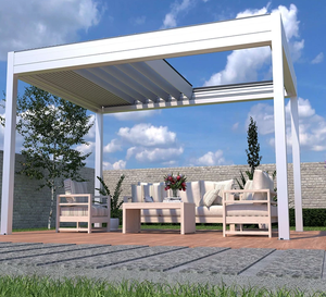 Pergola Retrattile da Giardino in Alluminio Verniciato a Polvere, Impermeabile, Motorizzata, Ecologica, per Esterni, Patio e Cortile - Product Image 4