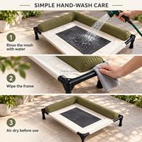 Lit surélevé pour chien avec rebord en L, en cuir PU et tissu Oxford, design tendance pour grands chiens, respirant et confortable