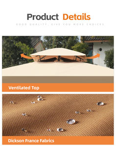 Padiglione Gazebo Pergola da Giardino Esterno Bordo Piscina in Alluminio con Tessuti Dickson Durevoli Protezione UV e Antipioggia - Product Image 5