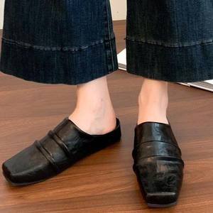 Zapatos Planos de Cuero Estilo Ballet con Pliegues Suaves 2026, Zapatos Casuales Unisex con Punta Cuadrada - Product Image 2