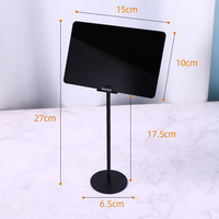 Présentoir de Table Rectangulaire Multifonctionnel en Métal Noir Effaçable (Hauteurs Multiples) - Support de Menu Durable et Lavable