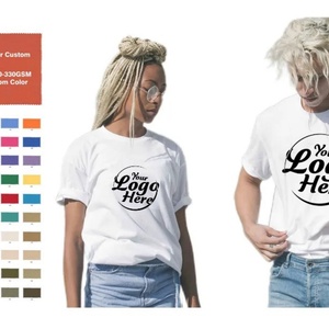 โรงงานขายส่ง เสื้อยืดคู่รัก แขนสั้น สีขาว 180-300 กรัม ผ้าฝ้าย 100% สกรีนโลโก้ตามสั่ง ระบายอากาศได้ดี ไม่เป็นขุย - Product Image 2