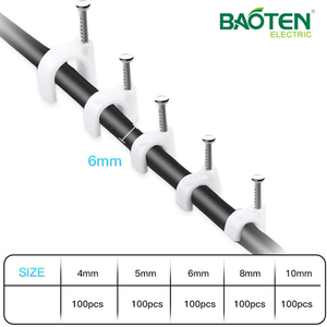 BAOTENG Round Electrical Wire Cord Plastic Circle <strong>Pvc</strong> Magnetic <strong>Cable</strong> <strong>Clip</strong> Free Sample <strong>Cable</strong> Clamps Plastic Flat Nail <strong>Clip</strong> 5 Bags - Product Image 5