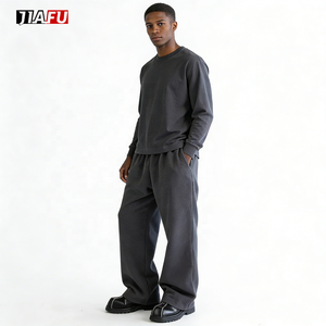 Pantalon de <span class=keywords><strong>Jogging</strong></span> Homme Large Évasé en Molleton Empilé de Haute Qualité, Personnalisé, Surdimensionné 400gsm - Product Image 3