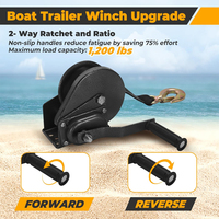 AMBITION Support de treuil de remorque de bateau à installation facile avec poteau de treuil de remorque de bateau à roulettes pour treuil de remorque de 3 "W X 4" H