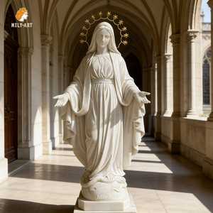 Statue <span class=keywords><strong>de</strong></span> la Vierge <span class=keywords><strong>Marie</strong></span> en marbre grandeur nature avec halo d'étoile pour <span class=keywords><strong>l</strong></span>'église, par MILY - Product Image 1
