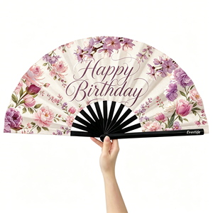 Custom Bamboo Folding Hand Fan Wavy Glitter Bamboo Hot Selling New Design Fashion Promotion Hand Fan for Cosplay - Product Image 1