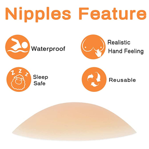 Stick on reggiseno forma rotonda <span class=keywords><strong>adesivo</strong></span> in Silicone capezzoli pelle coperture riutilizzabili - Product Image 3