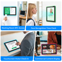 Nueva Tableta Android con Pantalla Táctil de 10 Puntos Rockchip, Soporte de Pared con POE, WiFi 6, LED RGB, Compatible con Android 14 APK, Panel Comercial