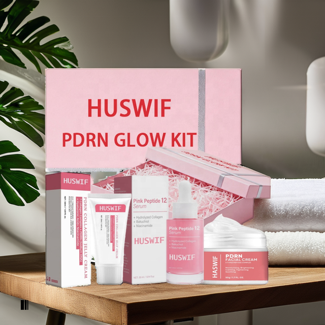 Korean Skincare Private Label PDRN Peptide Set for Facial Skin Repair Serum Cream Antioxidation Wrinkle Brightening Set