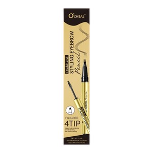 Lápiz de Cejas de Cuatro Puntas con Pegamento, Doble Cabezal, Impermeable, No Mancha, Larga Duración, 2 en 1, con Cepillo de Cuatro Garras - Product Image 1