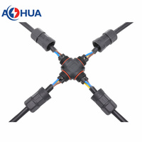AOHUA Ventes d'usine Connecteur d'assemblage de câbles d'éclairage de jardin M23 2 broches 3 broches 4 broches Connecteur étanche LED de type X IP68