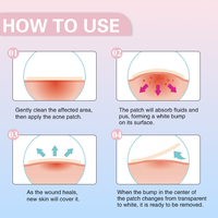 Patch anti-acné hydrocolloïde personnalisé avec logo, points colorés, patch facial étoile pour les boutons, beauté et soins personnels
