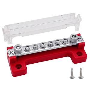 บล็อกจ่ายไฟพร้อมสกรู M4 6 ตัว, บัสบาร์ขนาด 4 นิ้ว 12V 150A บล็อกขั้วต่อจ่ายไฟ บัสบาร์แบตเตอรี่ - Product Image 5