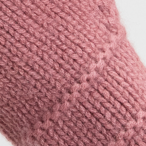 Gants en laine et cachemire tricotés roses pour femmes, longueur poignet, thermiques, hiver, style décontracté uni - Product Image 2