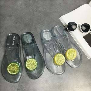Women's Comfortable Flat <b>Heel</b> Beach Slippers Jelly Shoes with PVC Insole Anti-Slippery Fruit Flip Flops Slides - Product Image 5