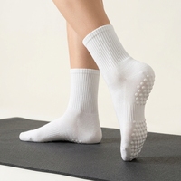 Calcetines de Pilates de Algodón para Mujer, Calcetines de Yoga Tejidos Coloridos, Calcetines Deportivos Transpirables Antideslizantes para Ejercicio en Primavera