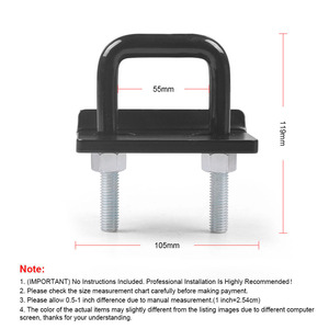 Soportes de Enganche para Remolque en Forma de U de Alta Resistencia, Modificación de Automóviles, Antichoque, Antivuelco, Estabilizador con Gancho de Bloqueo y Tensor - Product Image 3