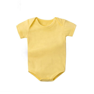 Abbigliamento in cotone per neonati vestiti per bambine e ragazzi in tinta unita tutina a manica corta body in cotone tinta unita tutina personalizzata per bambini - Product Image 5