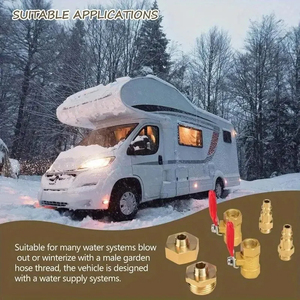 Kit de hibernation pour camping-car, écologique, durable, en <span class=keywords><strong>laiton</strong></span>, <span class=keywords><strong>raccord</strong></span> rapide pour <span class=keywords><strong>tuyau</strong></span> d'<span class=keywords><strong>arrosage</strong></span>, adaptateur de purge à filetage GHT, 3/4'', outils de jardin - Product Image 2