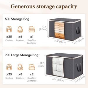 90L Large Rectangle <b>Clothes</b> Organizers Folding <b>Storage</b> Box for Closet - Product Image 2