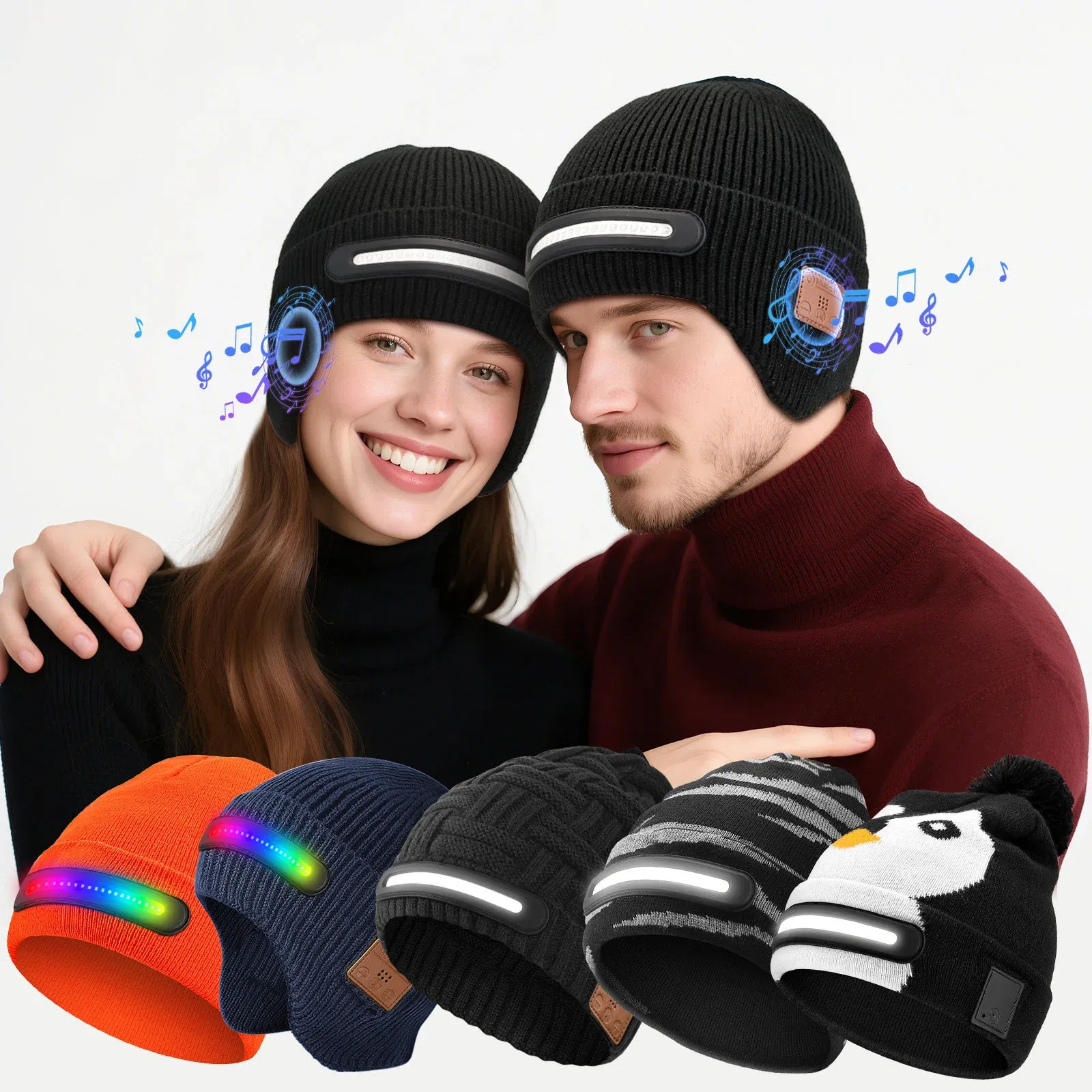 Supply for Music Headphones Colorful Glowing LED Light Cap Multi-color Styles Available