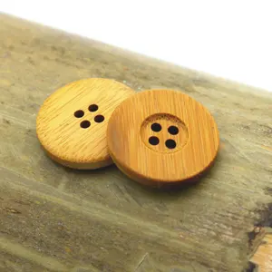 factory directly sale hot sale bulk stock eco friendly four hole round natural bamboo buttons for clothes
