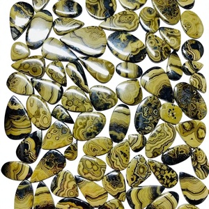 Opale de feu rouge naturelle à 100 %, cabochon en corindon taillé, druzy, haute qualité, pierre précieuse en vrac, cristal jaune FAIJAN GEMS - Product Image 1