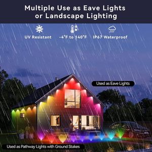 Iluminación para Aleros de Casa, Iluminación Navideña LED Permanente para Exteriores, Riel de Aluminio, Fuente de Luz Puntual LED - Product Image 4