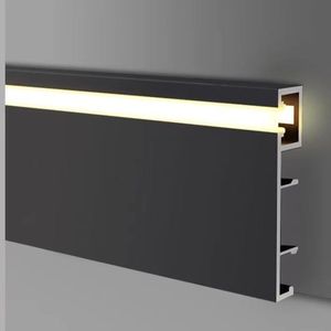 <span class=keywords><strong>Plinthe</strong></span> en métal éclairée avec bande LED, montage en surface, aluminium, acier inoxydable, <span class=keywords><strong>plinthe</strong></span> avec rainure lumineuse - Product Image 2