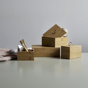 Chất Lượng Cao Hộp Đồ Trang Sức Tre Tổ Chức Bằng Gỗ Nhỏ Tổ Chức Hộp Gỗ Với Nắp Cho Các Mặt Hàng Nhỏ Lưu Trữ - Product Image 5