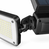 Lampe murale solaire à quatre têtes avec télécommande, 336 LED, IP44, étanche, détecteur de mouvement extérieur, lampe de sécurité
