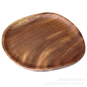 Black Walnut Wood <b>Tray</b> Oval Serving Plate For Coffee <b>Tea</b> Hotel Dining Fruit Display Storage Decorative Tableware - Product Image 3