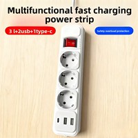 Multiprise EU 3/4AC avec protection contre les surtensions, 2/3/5m, OEM ODM, prise d'extension électrique 16A, multiprise USB