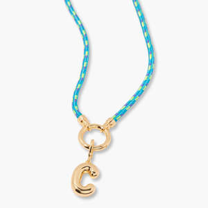Gemnel 925 collar <span class=keywords><strong>de</strong></span> moda <span class=keywords><strong>de</strong></span> plata esterlina <span class=keywords><strong>Cadena</strong></span> <span class=keywords><strong>de</strong></span> cuerda <span class=keywords><strong>trenzada</strong></span> 14K chapado en <span class=keywords><strong>oro</strong></span> letra inicial encanto colgante personalizar joyería - Product Image 5