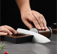 Affûteur de couteaux professionnel en bois et diamant à 4 cylindres avec outil de ponçage à grains moyens 400-1000 pour couteaux durables