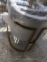 Chaise ronde moderne en forme de U, meuble à base métallique, mobilier de salle à manger en velours, tabouret, art déco, 1 pièce