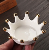 Plateau de rangement 10.4X10.4X3.3CM coeur céramique porcelaine bibelot boîte à vaisselle couronne porte-anneau boîte à bijoux plateau à vaisselle