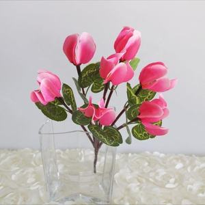 KEWEI 921 populaire fleur de <span class=keywords><strong>cyclamen</strong></span> artificielle bégonia en soie 7 fourchettes bégonia <span class=keywords><strong>rouge</strong></span> bouquet de fleurs de mariage - Product Image 6