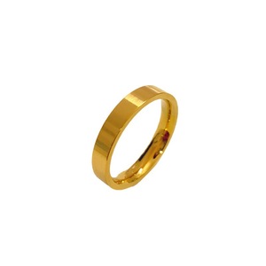 18K PVD Gold Plated Stainless Steel <b>Plain</b> Band <b>Ring</b> for Women | Minimalist Design | Waterproof, Hypoallergenic & Non-Fading - Product Image 5