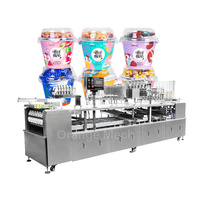 Machine automatique de fabrication, de remplissage et de scellage de gobelets d'eau pour compote, confiture et glace ORME, 3 saveurs, 4 voies, 6 voies
