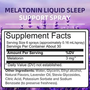 Pabrik OEM/ODM Melatonin Cair Semprotan Pendukung Tidur untuk Wanita dan Pria, Pendukung Tidur Alami untuk Dewasa - Product Image 3