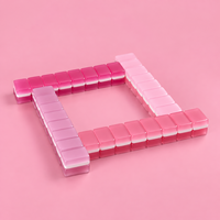 Mahjong rose pastel, tuiles en acrylique à 2 couches, jeu de loisirs de jardin, accessoires de jeu de table pour rassemblement de dames