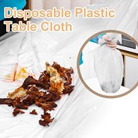 Nappe de table rectangulaire transparente anti-déversement d'huile, nappe de table jetable en plastique pour les dîners, les pique-niques, le camping, les fêtes