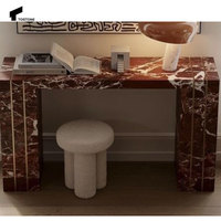 Tostone 2025 Style français élégant nouveau Rosso Levanto Table Console en marbre naturel pour entrée salon maison Villa décoration
