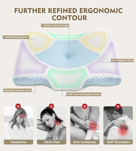 Adjustable Memory Foam Cervical <b>Pillow</b>, Orthopedic Wedge <b>Pillow</b> for <b>Neck</b> Pain Relief, Ergonomic Support for All Sleep Positions - Product Image 4