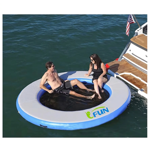 Hamac flottant gonflable de luxe pour la <span class=keywords><strong>piscine</strong></span>, chaise longue ronde avec fond en maille, île gonflable pour les fêtes au bord de la <span class=keywords><strong>piscine</strong></span> et les événements estivaux - Product Image 1